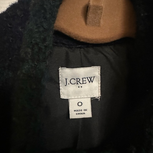 J. Crew Dark Green and Black Plaid Wool-Blend Coat - Picture 3 of 5